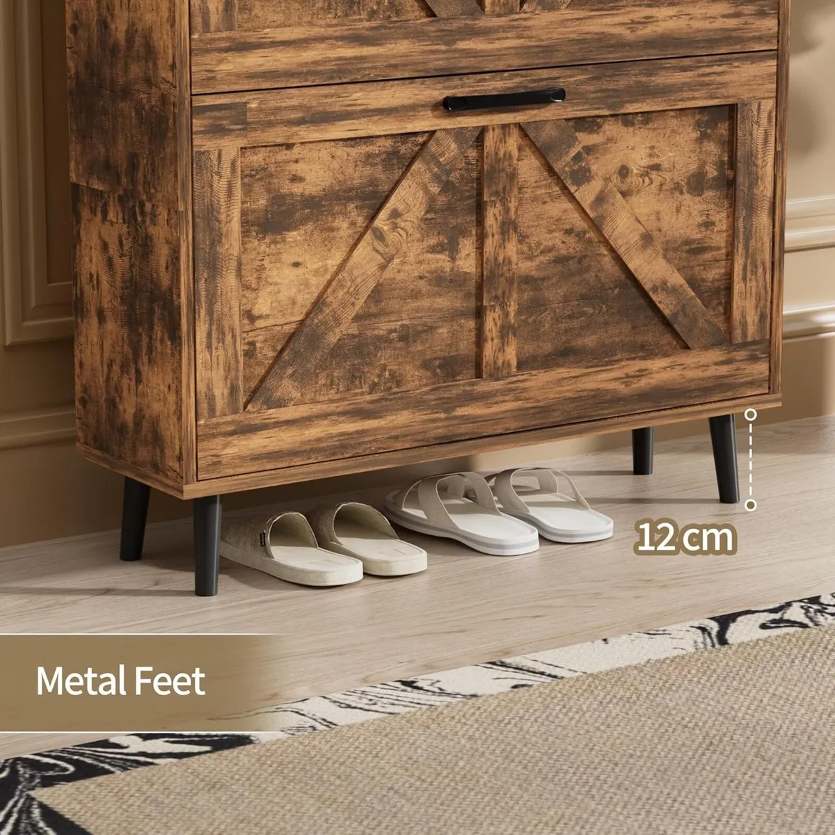 Shoe Storage Cabinet with 2 Flip Drawers - Image 4