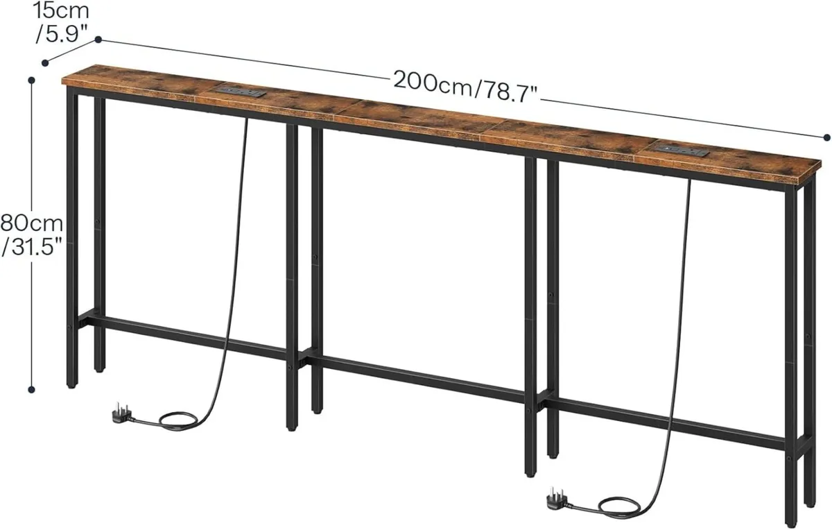 Hoobro 200CM Slim Console Table with 2 - Image 3