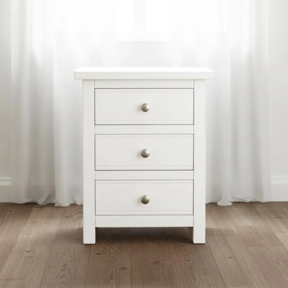 Bedside Table 3 Drawers Solid Wooden Side End - Image 3