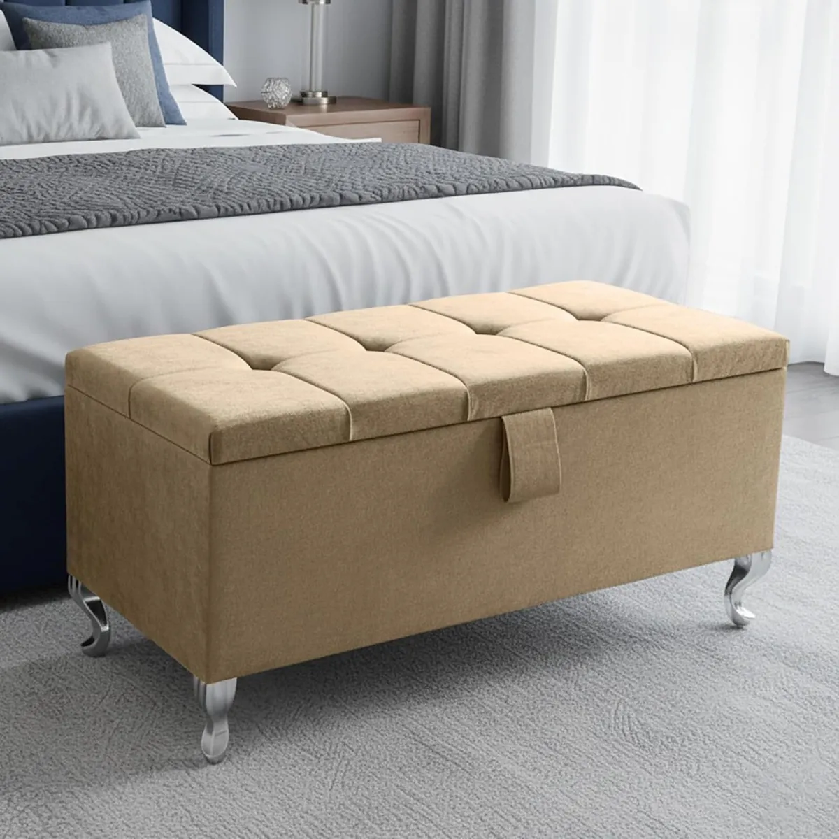 Ottoman Storage Box Large Cube Style Engineered - Image 1