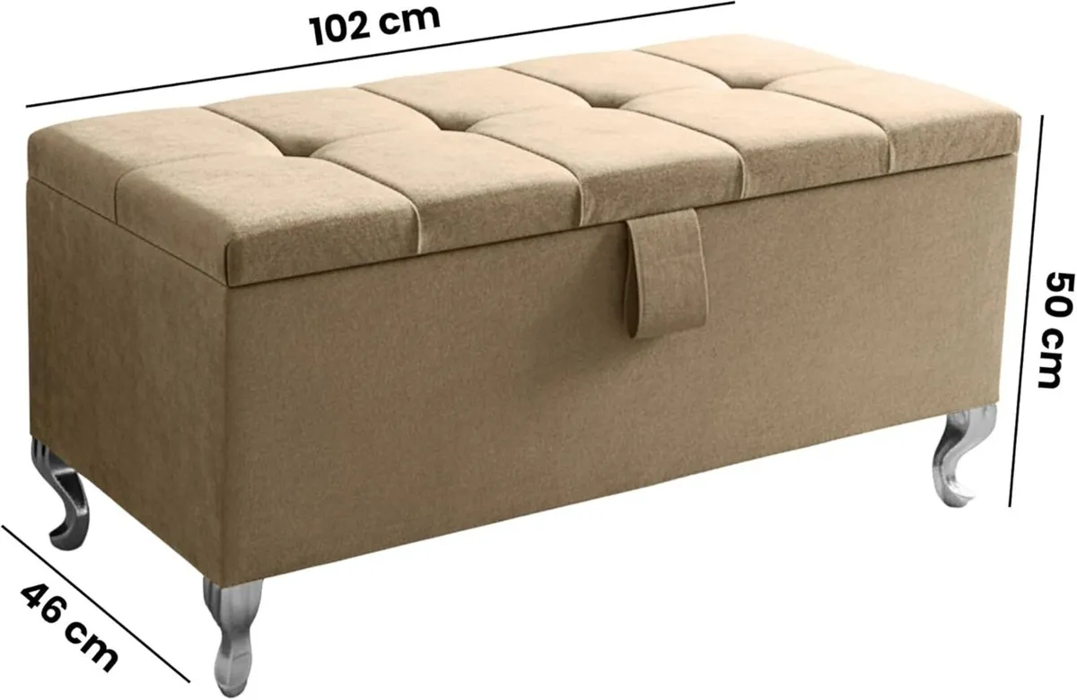 Ottoman Storage Box Large Cube Style Engineered - Image 2