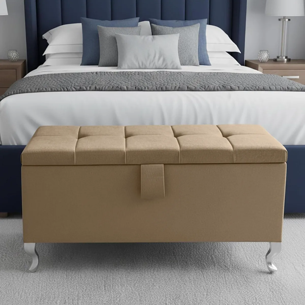 Ottoman Storage Box Large Cube Style Engineered - Image 3