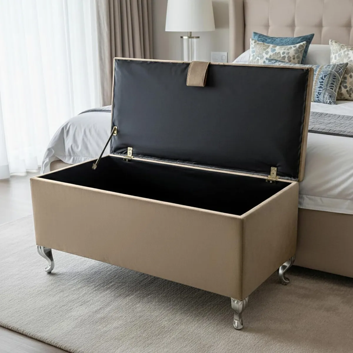 Ottoman Storage Box Large Cube Style Engineered - Image 4
