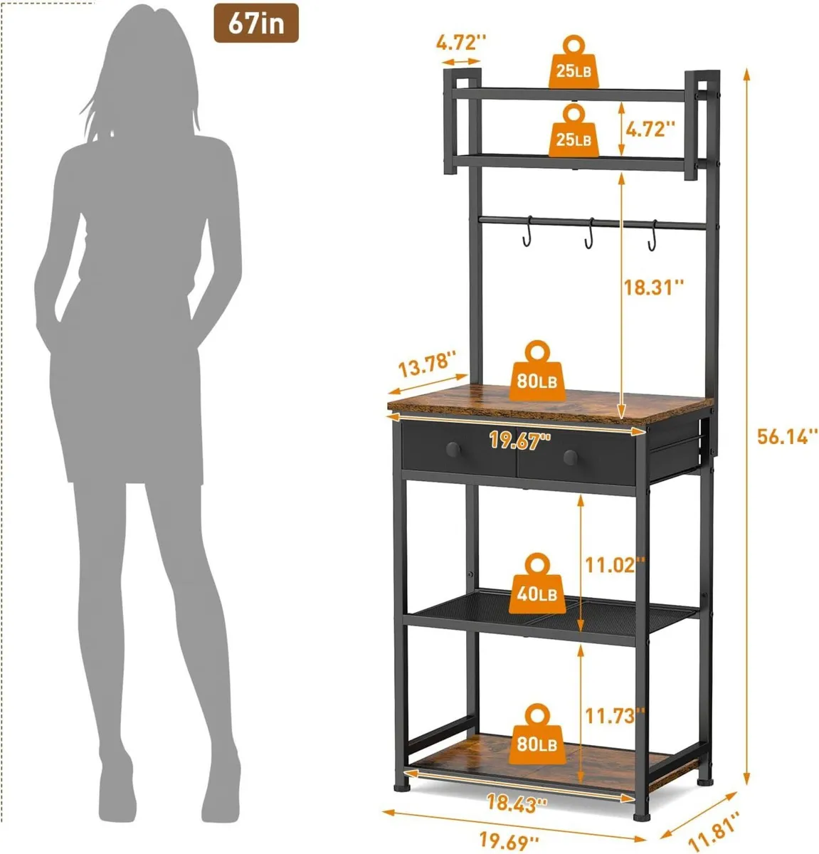 Coffee Bar Station 6-Tier Stand with Storage - Image 2