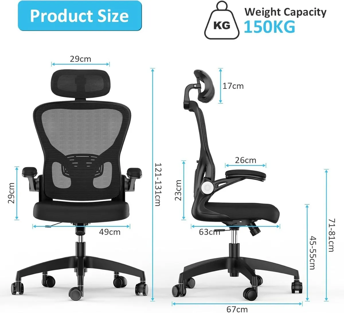 Ergonomic Office Chair with Adjustable Headrest - Image 2