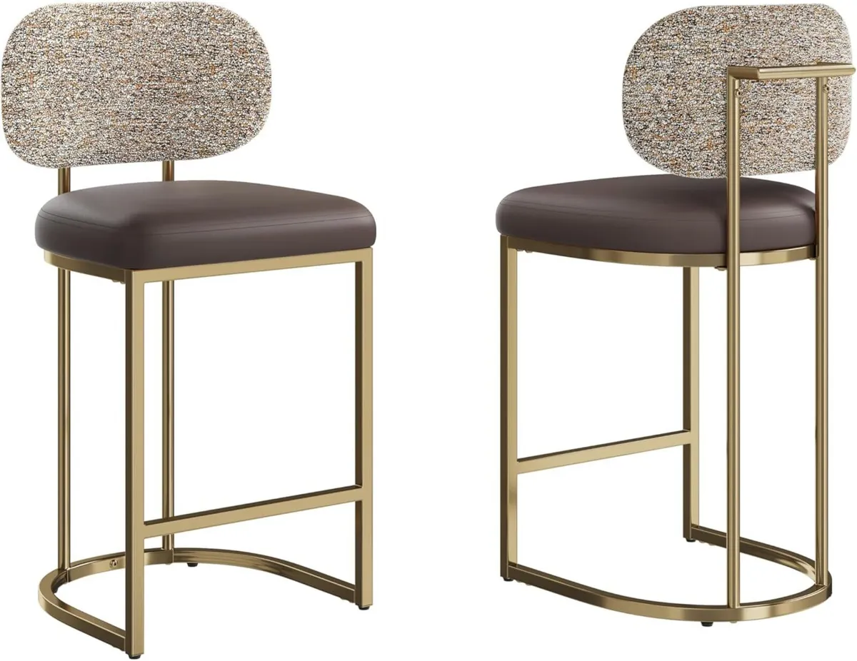 Bar Stools Counter Chairs with Backs Upholstered - Image 1