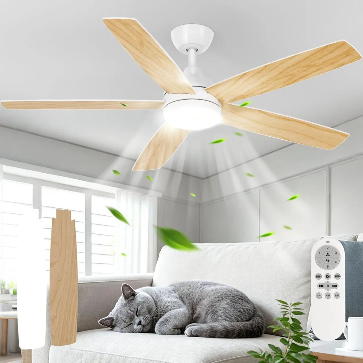 Ceiling Fans with Lights and Remote 6 Speeds - Image 1
