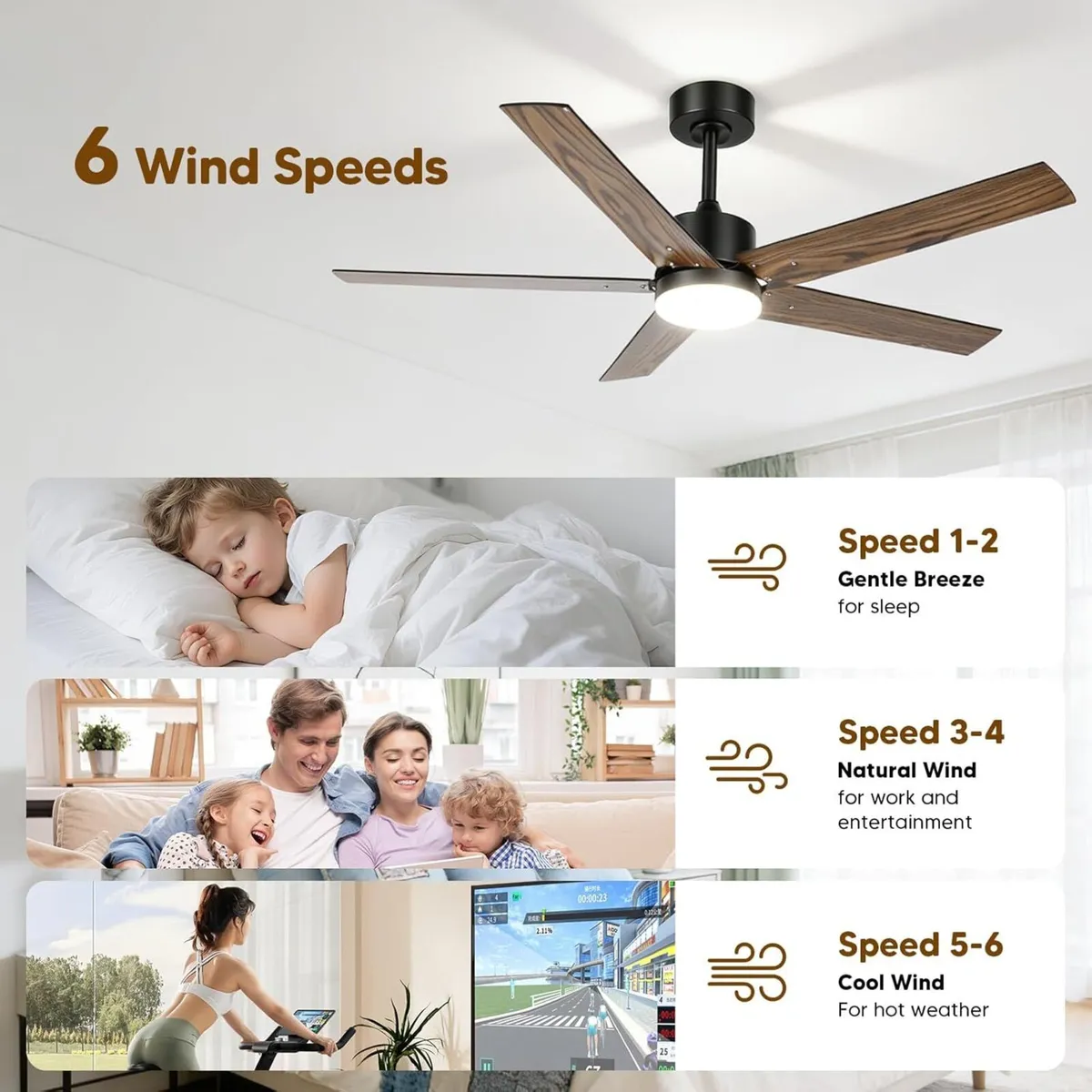Ceiling Fans with Lights and Remote 52 Inch - Image 4
