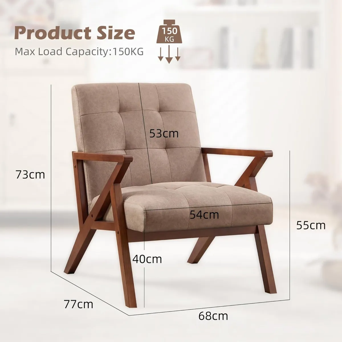 Mid Century Accent Chair Triangular Stable Frame - Image 2