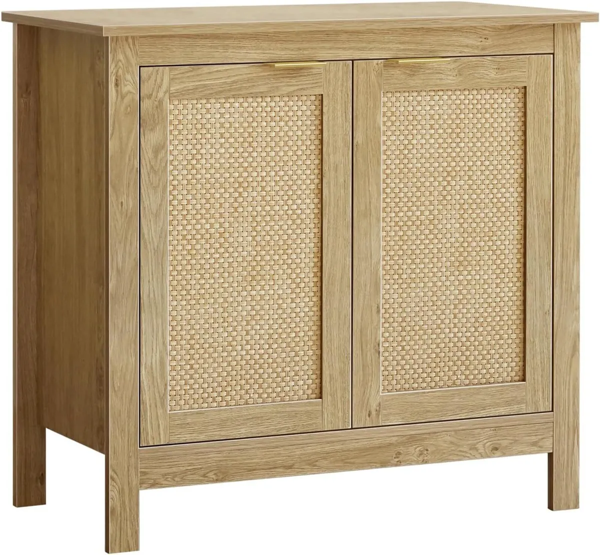 Rattan Buffet Storage Cabinet Wood Sideboard - Image 1