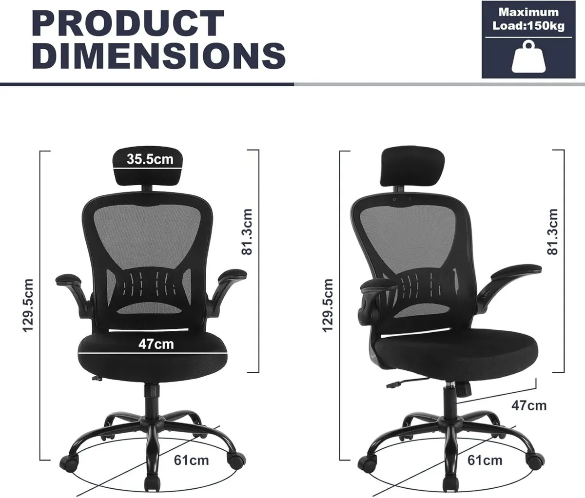 Office Chair Ergonomic Mesh Desk Comfort - Image 3