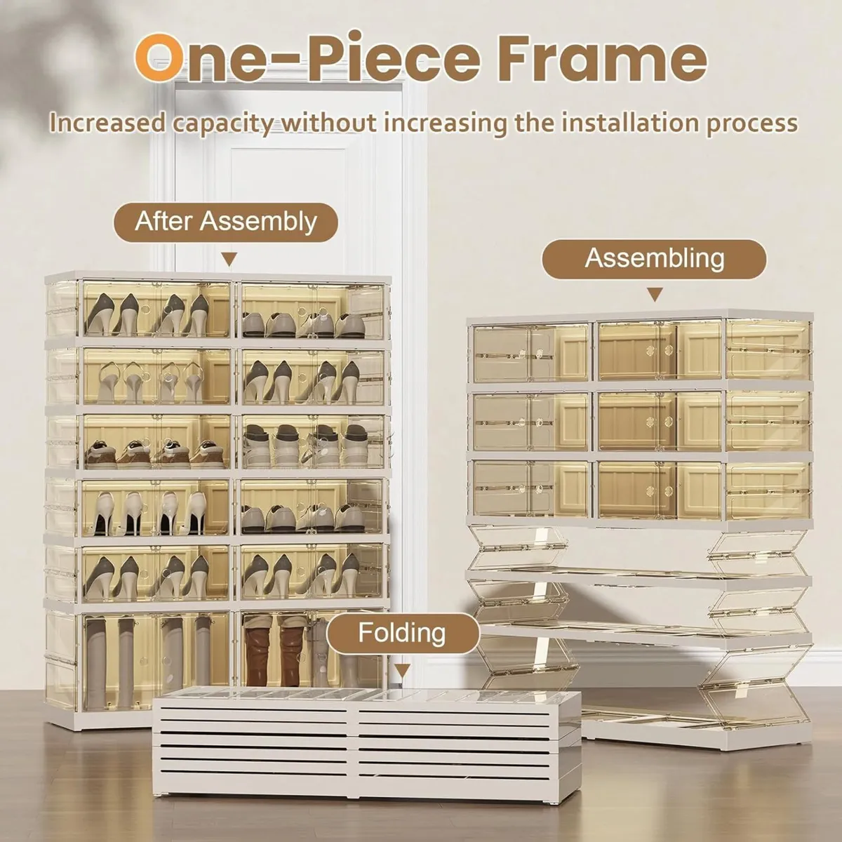 Foldable Shoe Rack 6 Tier 24 Pairs Organisers - Image 2