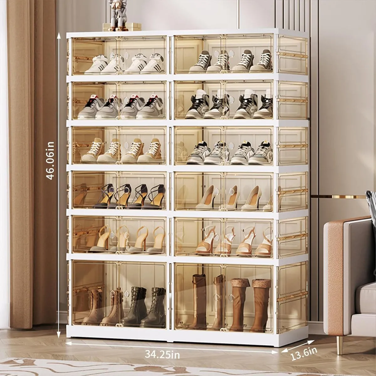 Foldable Shoe Rack 6 Tier 24 Pairs Organisers - Image 1