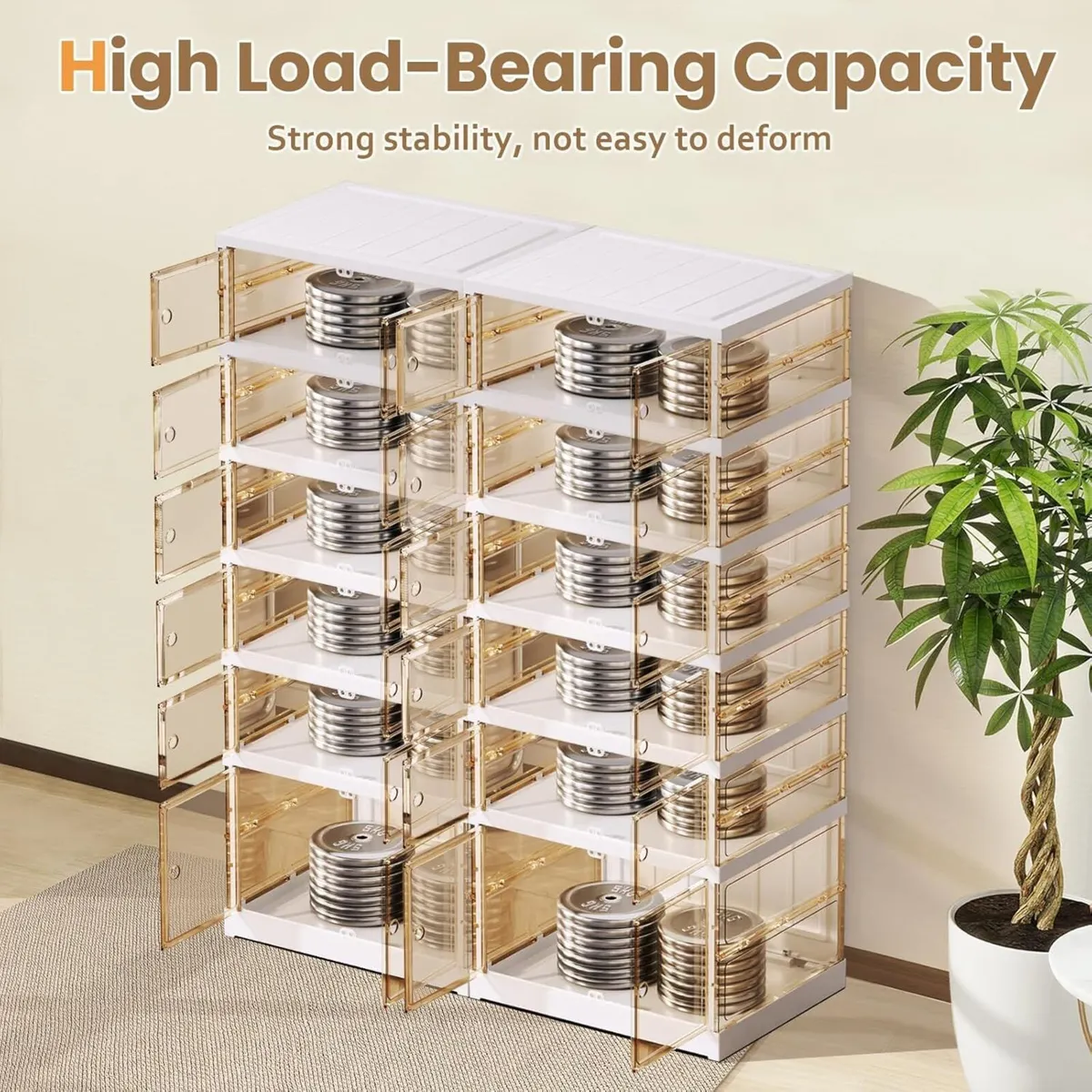 Foldable Shoe Rack 6 Tier 24 Pairs Organisers - Image 3
