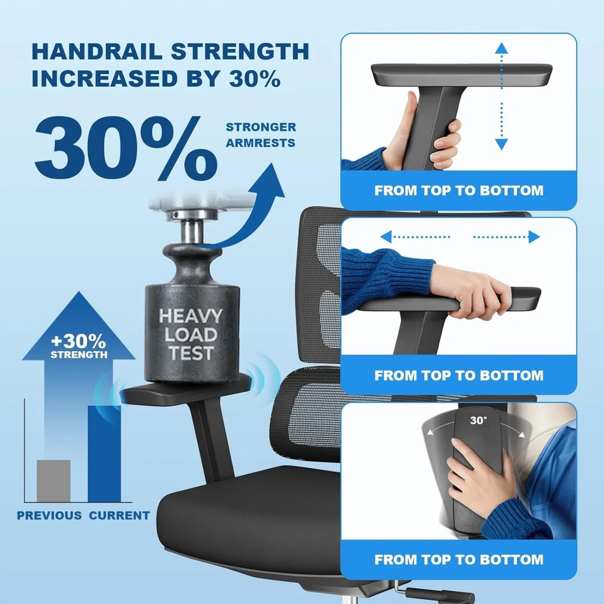200KG 440lbs Ergonomic Office Chair - Image 4