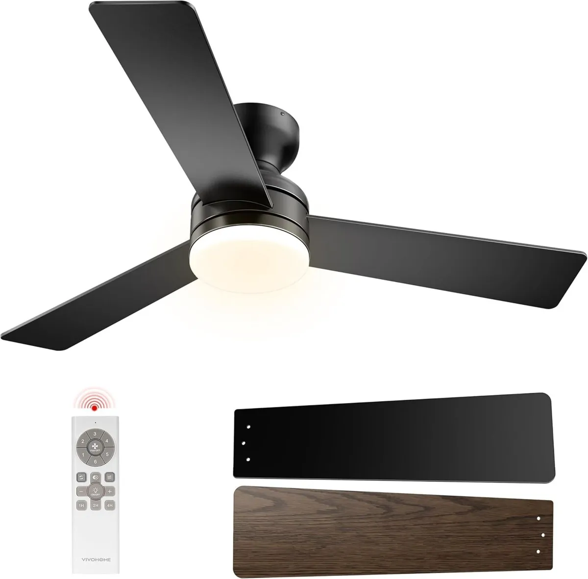 42" Ceiling Fans with Lights Remote Flush Mount - Image 1