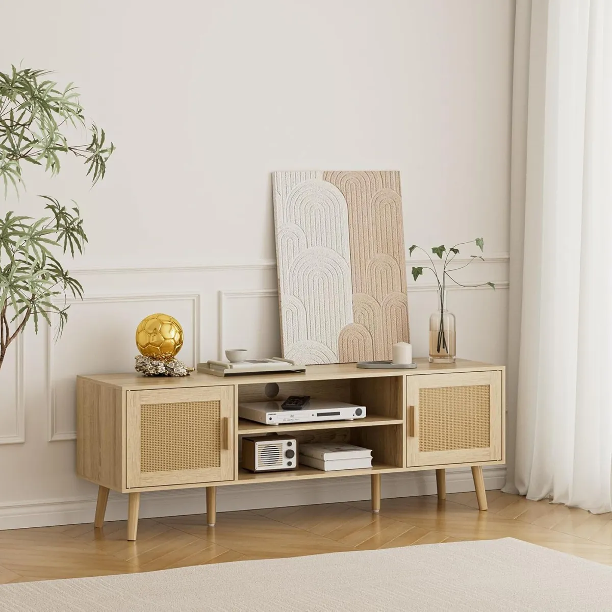 Wood TV Stand for Up to 65 Inch - Image 3