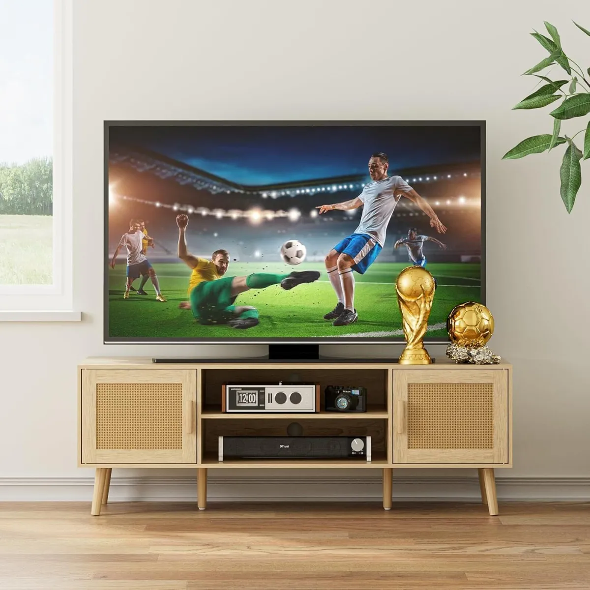 Wood TV Stand for Up to 65 Inch - Image 1