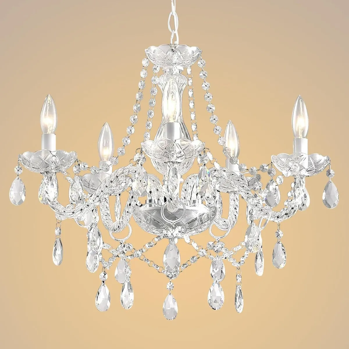 Modern 5- light Clear Crystal Chanderlier - Image 1