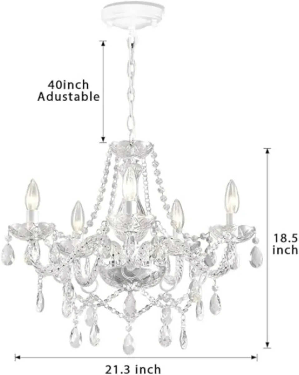 Modern 5- light Clear Crystal Chanderlier - Image 4