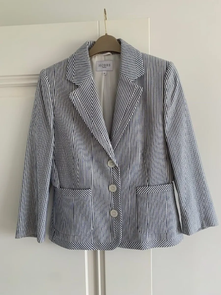 Hobbs Jacket - Navy/White Stripped - Image 1