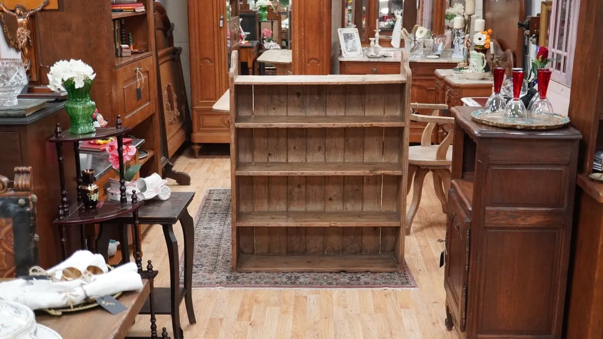 Victorian Pine Open Bookcase/Kitchen Dresser Rack - Image 1