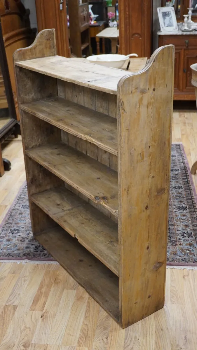 Victorian Pine Open Bookcase/Kitchen Dresser Rack - Image 3