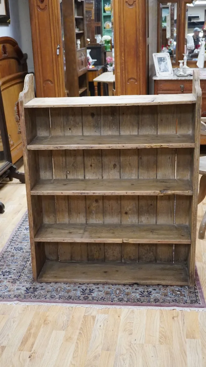 Victorian Pine Open Bookcase/Kitchen Dresser Rack - Image 2