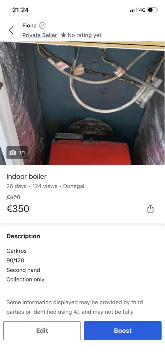 Utility indoor boiler