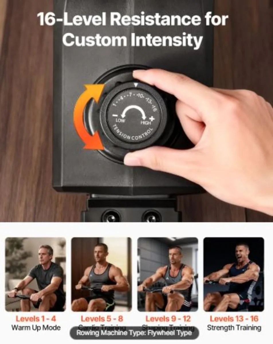 Magnetic Rowing Machine,16-Level Quiet Resistance - Image 2