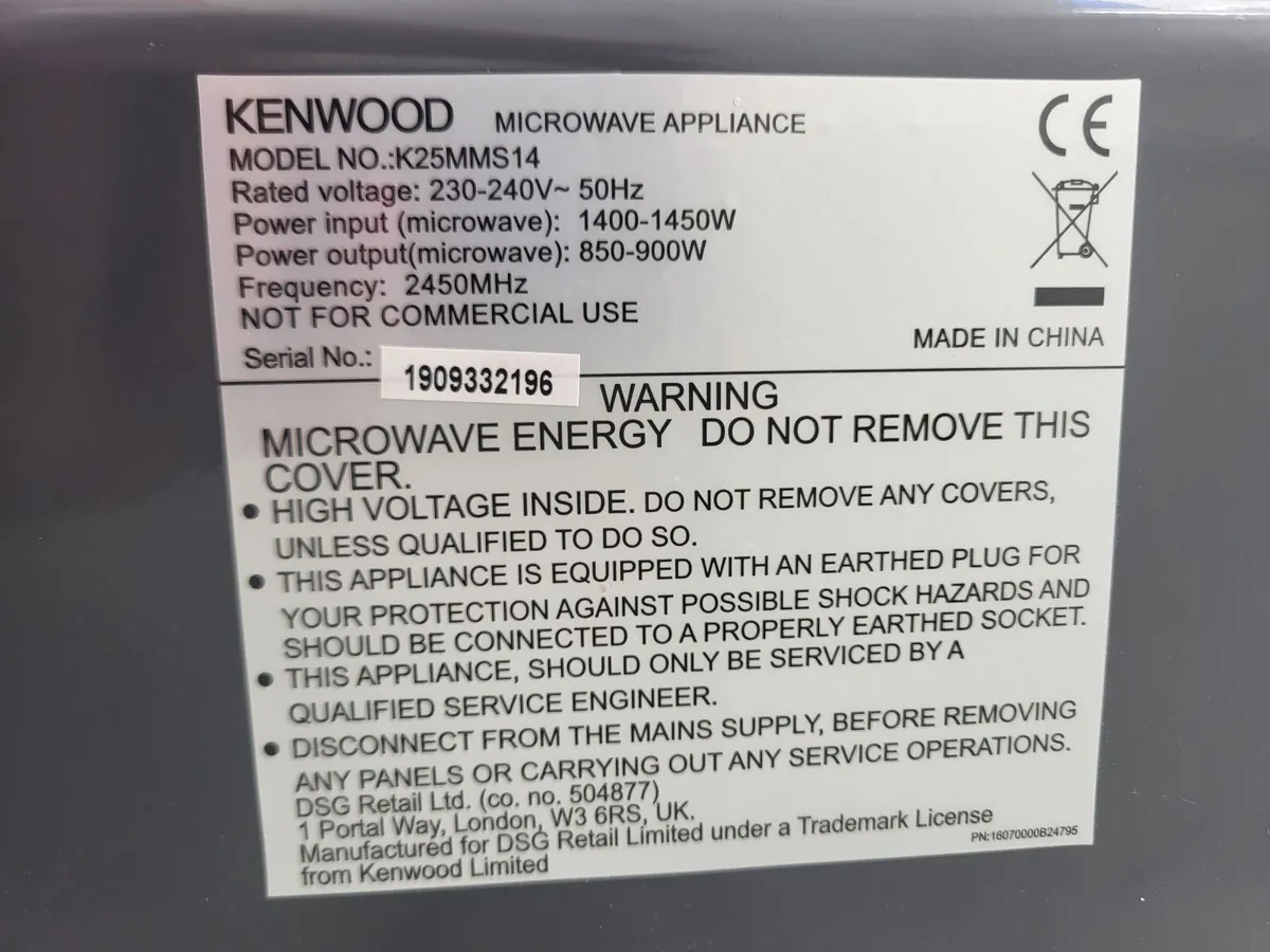 Microwave oven Kenwood 25L 900W - Image 2