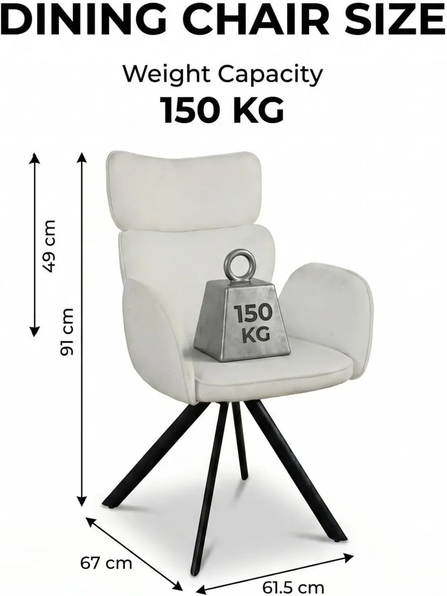 Fabric Swivel Armchair Rotating Accent Chair - Image 2