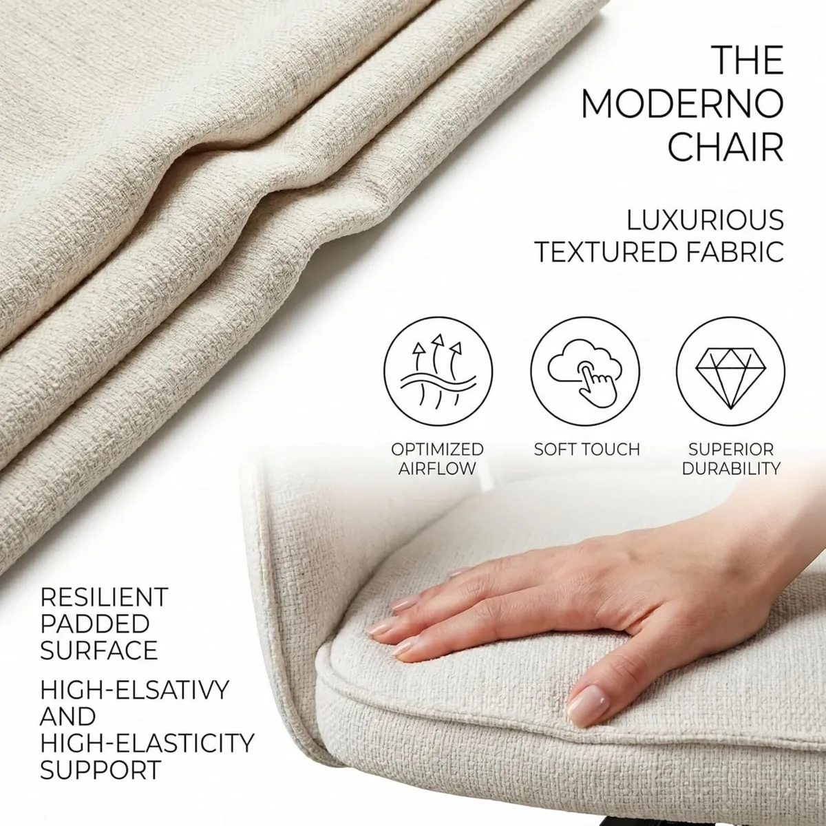 Fabric Swivel Armchair Rotating Accent Chair - Image 3