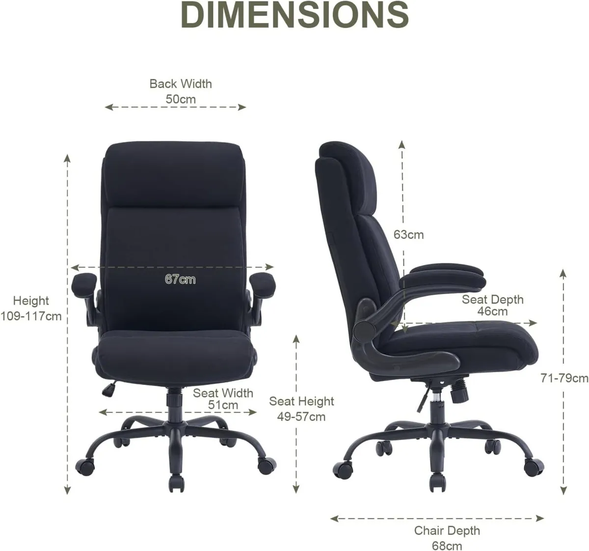 Fabric Office Chair Ergonomic Desk Chairs for Home - Image 2