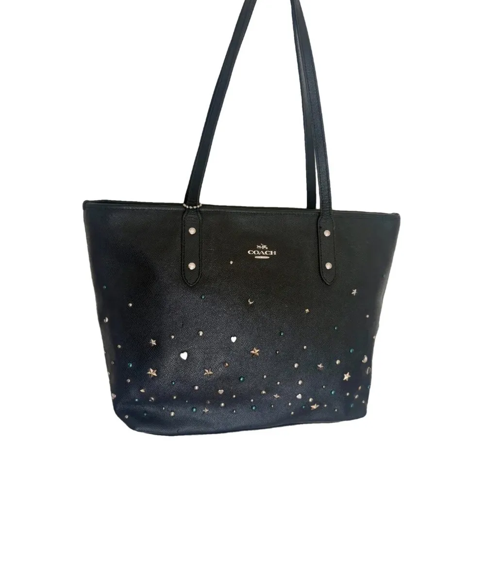 Coach City Zip Tote with Stardust Studs(Can post) - Image 1