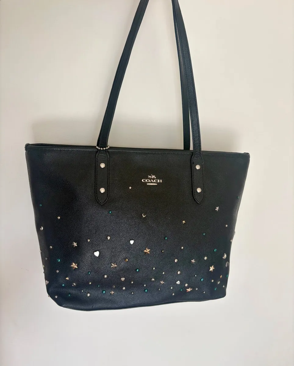 Coach City Zip Tote with Stardust Studs(Can post) - Image 2