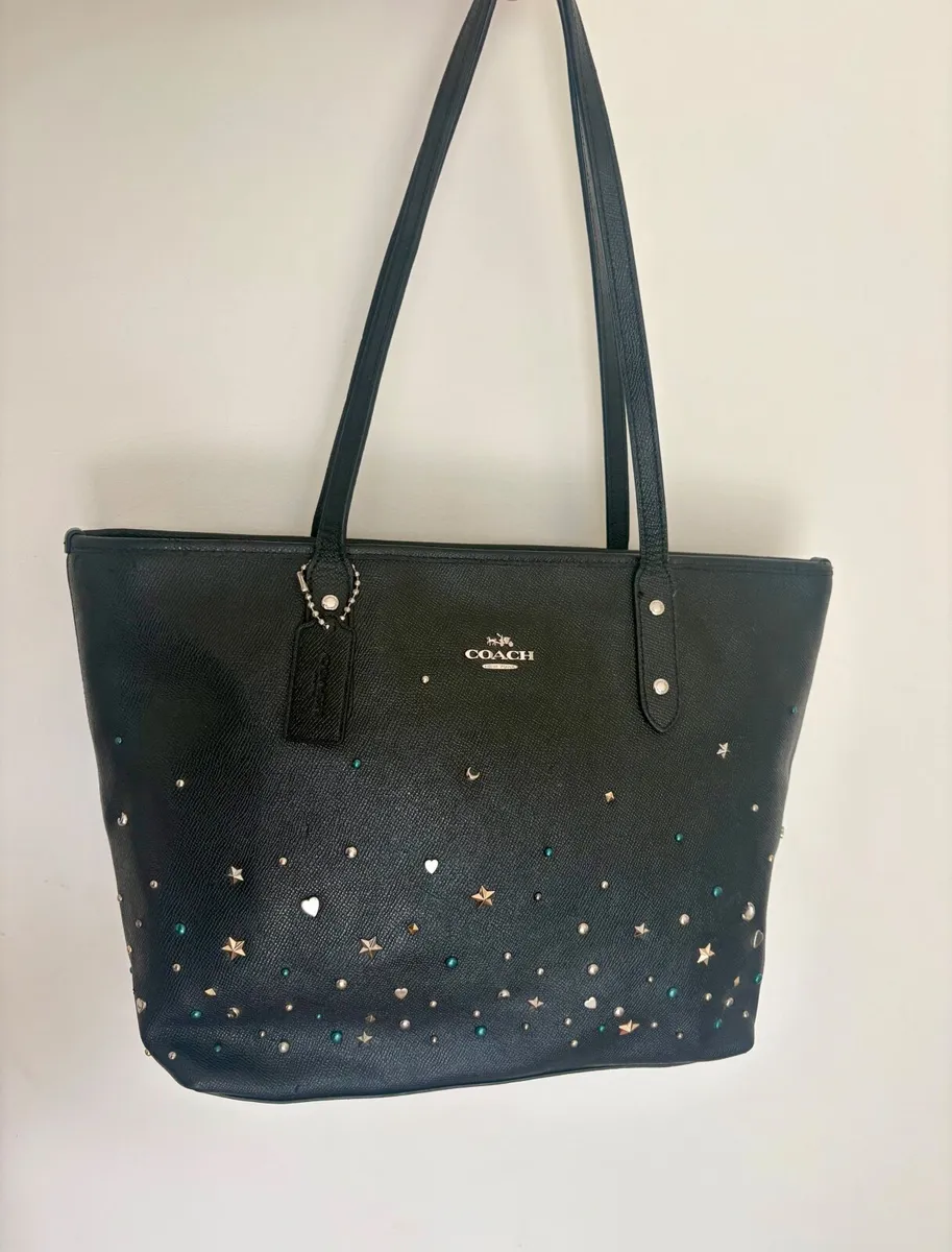 Coach City Zip Tote with Stardust Studs(Can post) - Image 3