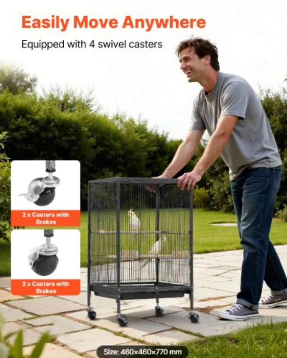 Bird Cage,460 x 460 x 770 mm,Open Flat Top,Wrought - Image 3