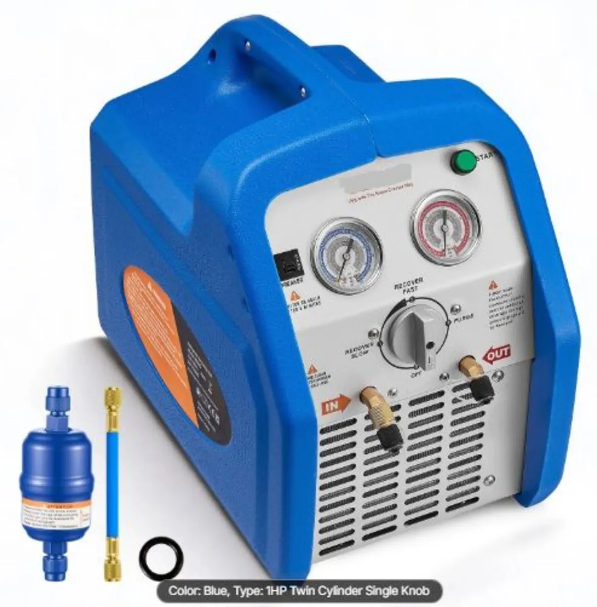 Portable Refrigerant Recovery Machine,1 HP 220-240 - Image 1