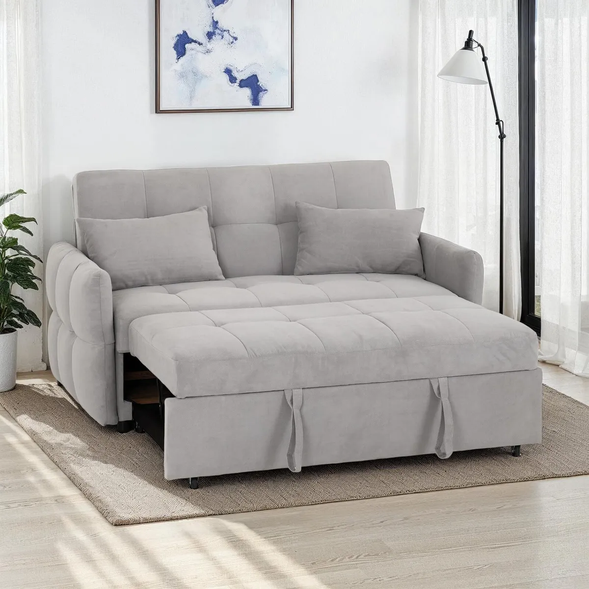 Luna Dark Grey or Light Grey Pull Out Sofa Bed - Image 1
