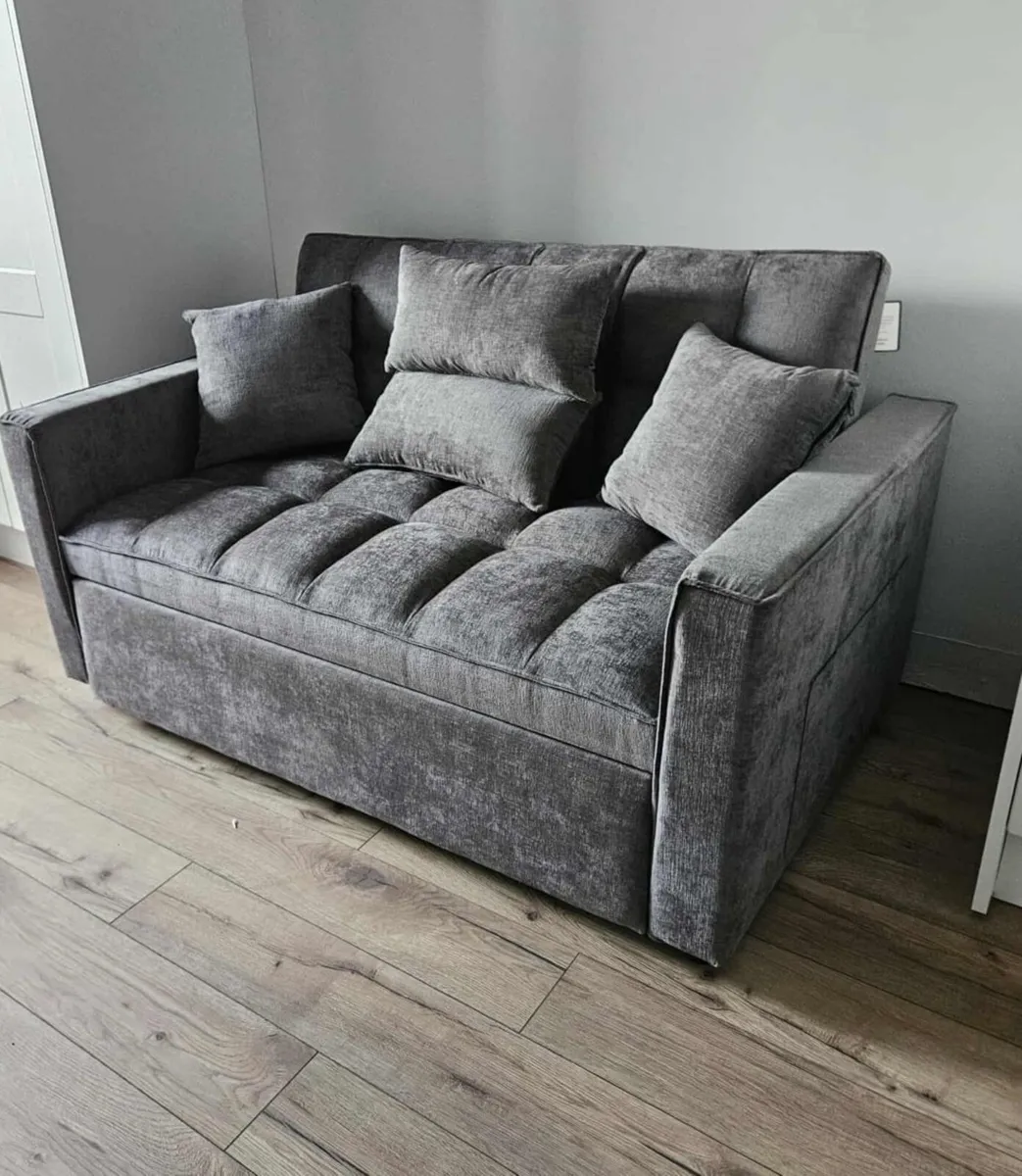 Luna Dark Grey or Light Grey Pull Out Sofa Bed - Image 3
