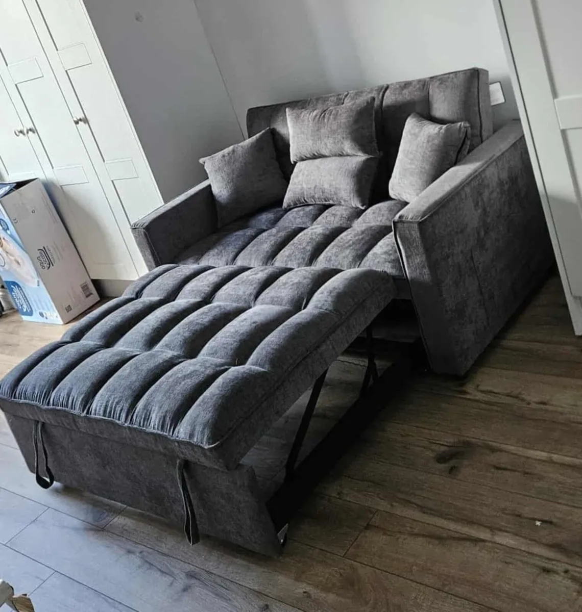 Luna Dark Grey or Light Grey Pull Out Sofa Bed - Image 4