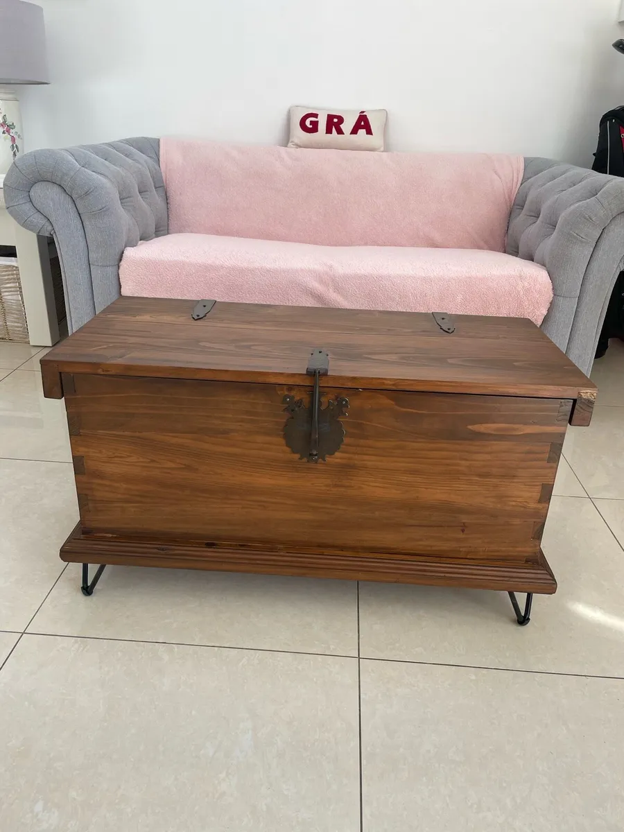 Rustic solid wood coffee table/storage chest - Image 1