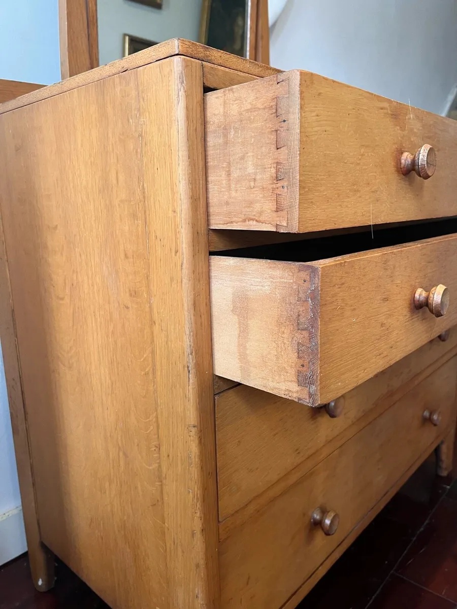Solid oak Air Ministry chest of drawers - Image 4