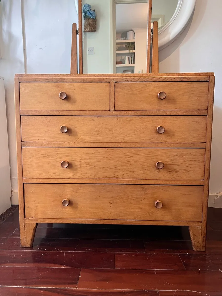 Solid oak Air Ministry chest of drawers - Image 3