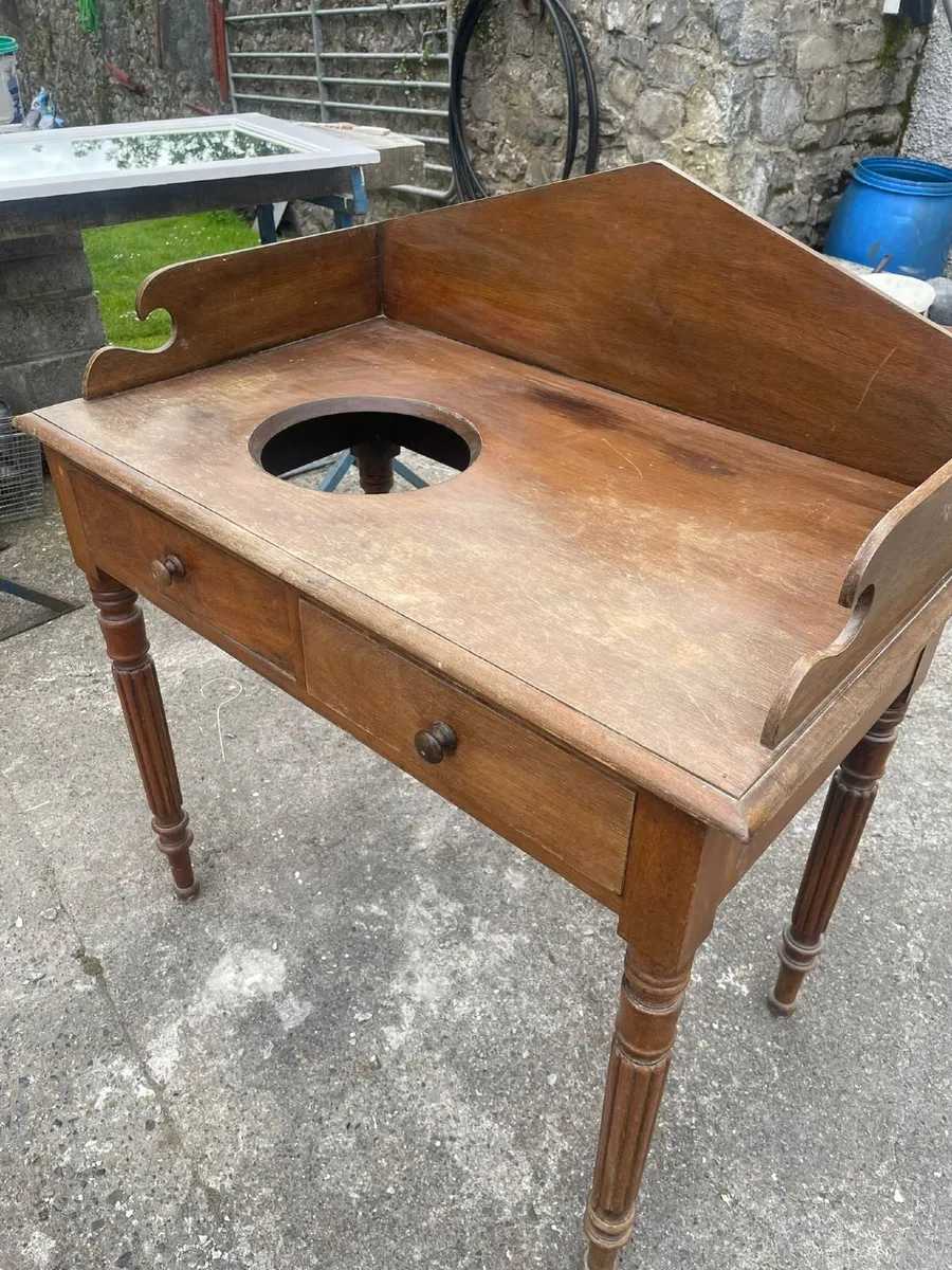 Antique Victorian Mahogany Washstand - Image 3
