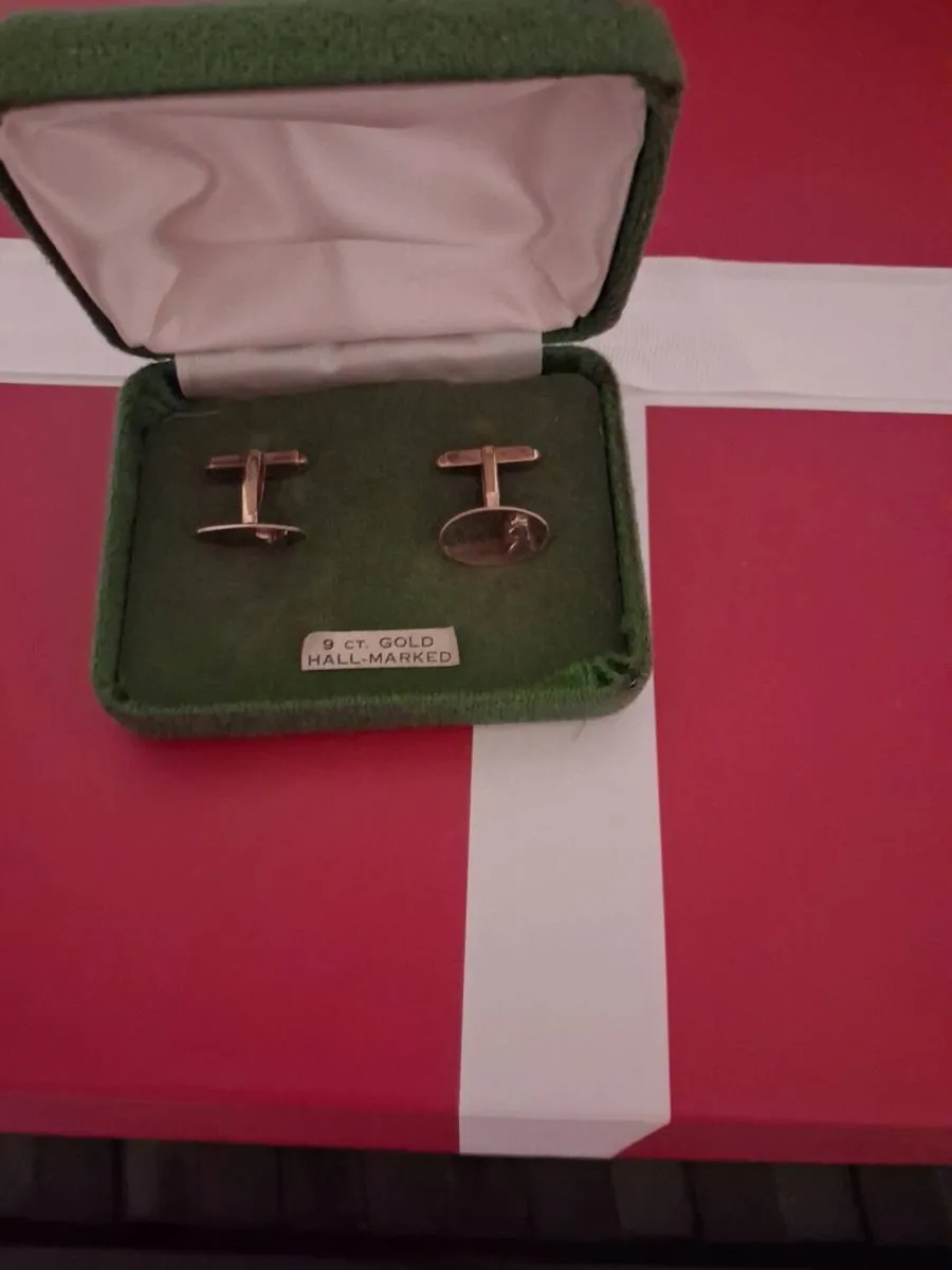 Gold cuff links 9ct - Image 3