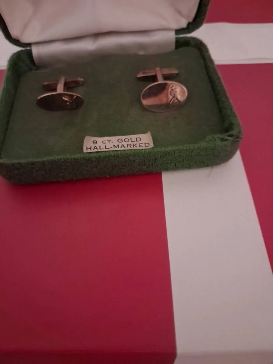 Gold cuff links 9ct - Image 4