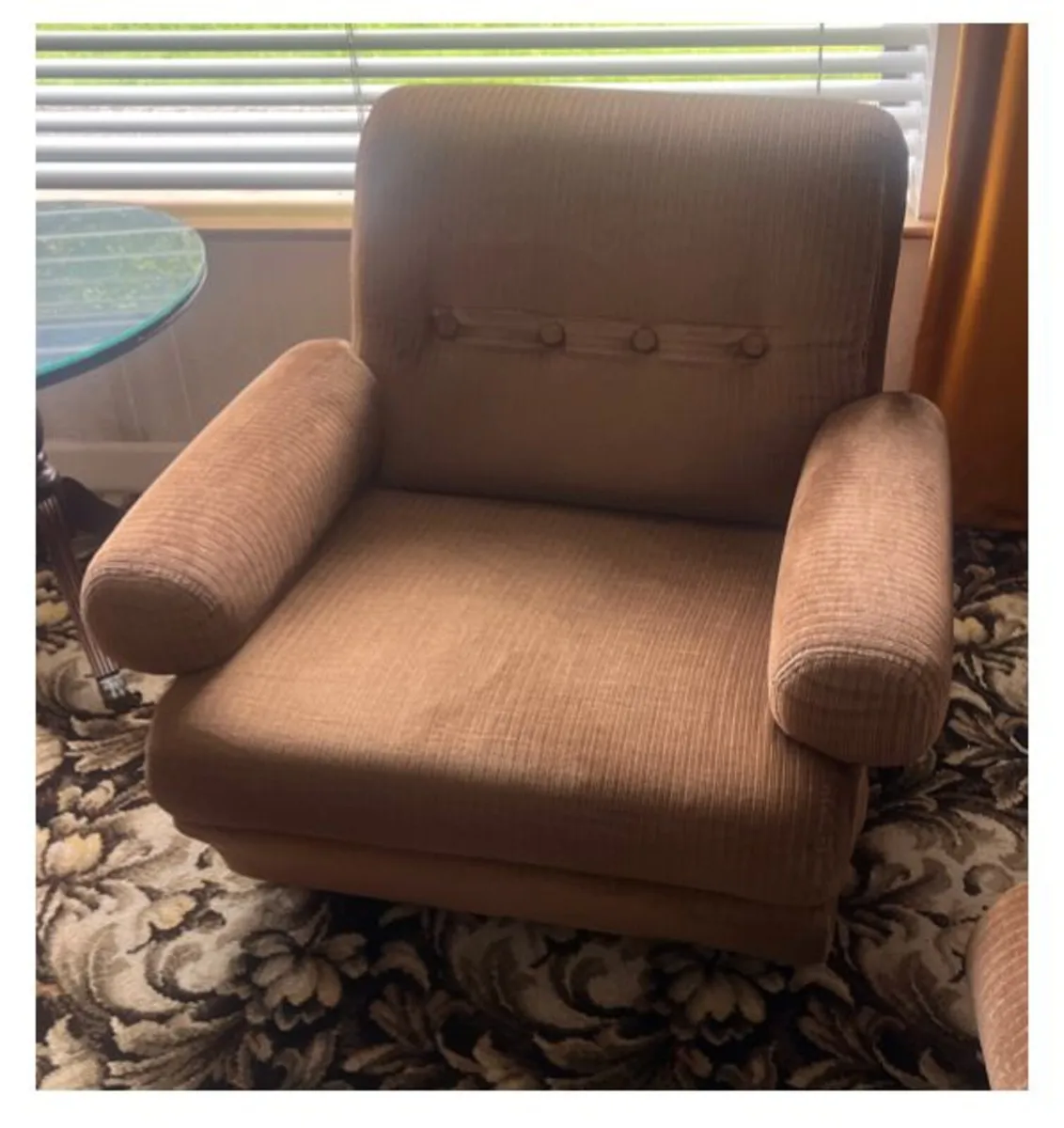Modular Vintage Corduroy Sofa plus 3 Armchairs - Image 4