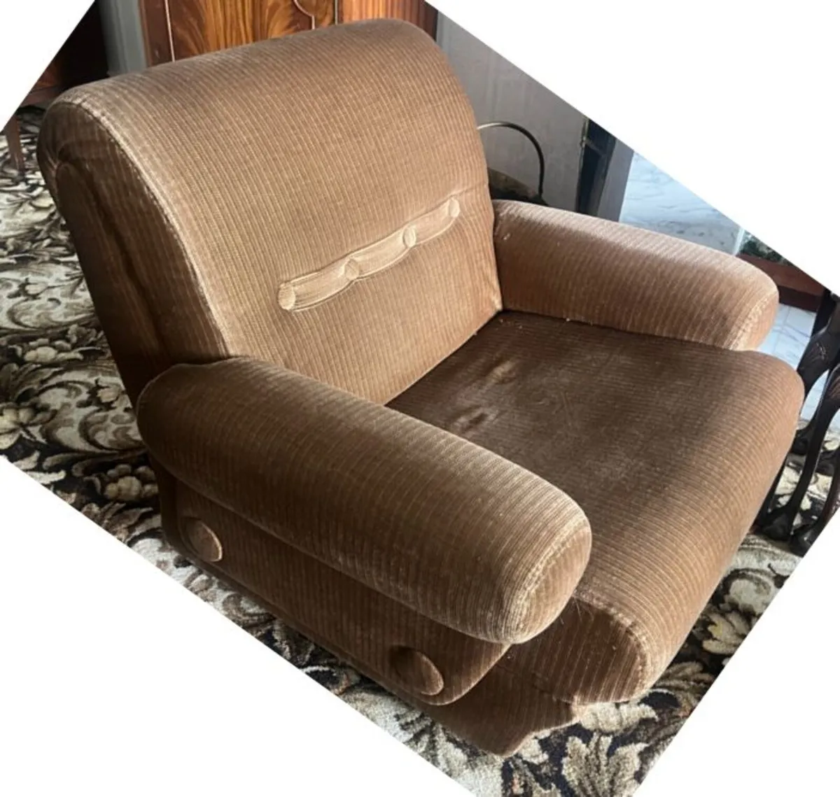 Modular Vintage Corduroy Sofa plus 3 Armchairs - Image 2